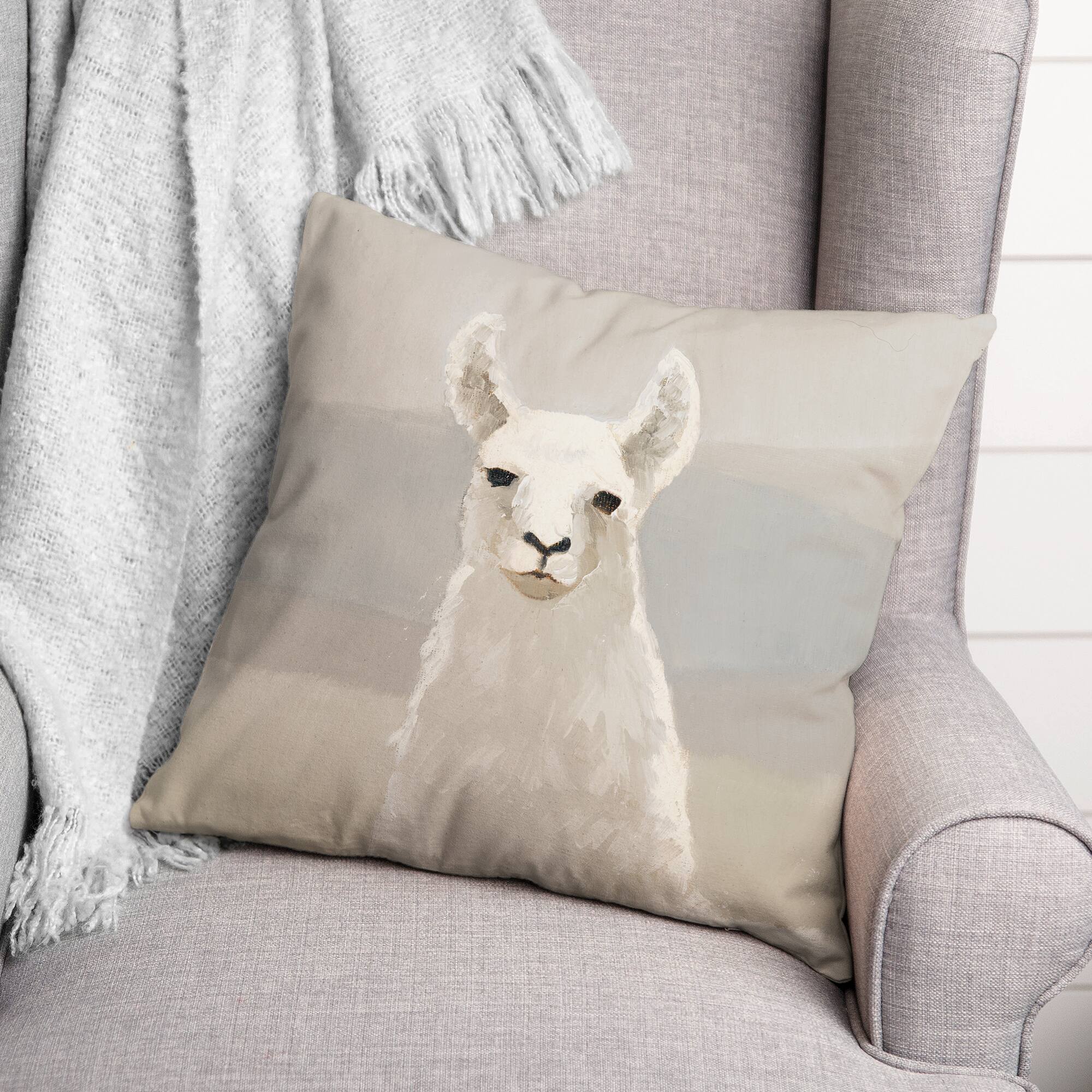 Painty Llama Throw Pillow